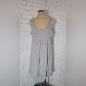 Hypnotized Brand Gray & White Striped Sleeveless Smock Dress - Size Large